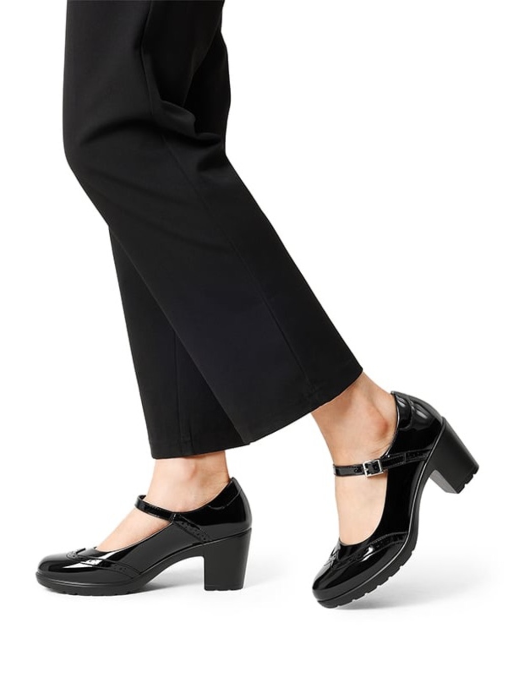 Ascenelle Mary Jane Chunky Heel Pumps - [Morgan]